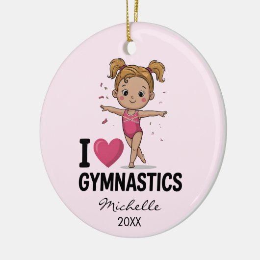 Personalized Gymnast gymnastics Girl Christmas     Keramik Ornament (Links)