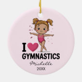 Personalized Gymnast gymnastics Girl Christmas     Keramik Ornament (Hinten)