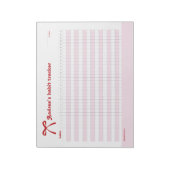 Personalized Habit Tracker Pink Bow  Notizblock (Rotiert)