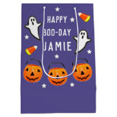 Personalized Halloween Birthday Mittlere Geschenktüte (Rückseite)