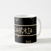 Personalized Halloween boo black and gold Kaffeetasse (VorderseiteRechts)