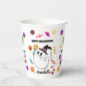 Personalized Halloween Ghost Kids Party Pappbecher (Rückseite)