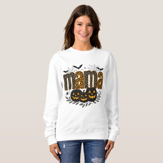 Personalized Halloween Mama – Cute Spooky Sweatshirt (Vorne ganz)