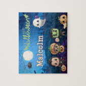 Personalized Halloween Monster Kid Puzzle  (Vertikal)