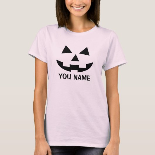 Personalized Halloween Pumpkin Jack o Lantern T-Shirt (Vorderseite)
