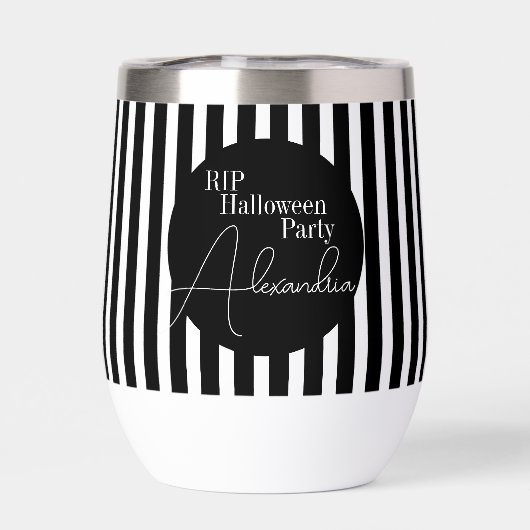 Personalized Halloween RIP Black and White Stripe (Rückseite)