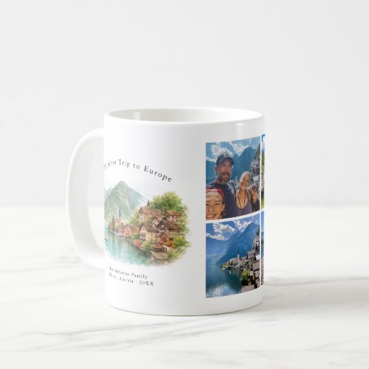 Personalized Hallstatt Austria Travel Photo Mug Kaffeetasse (Vorderseite Links)