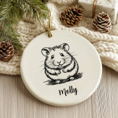 Personalized Hamster Christmas Keramik Ornament