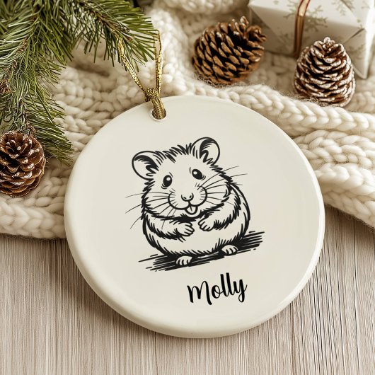 Personalized Hamster Christmas Keramik Ornament