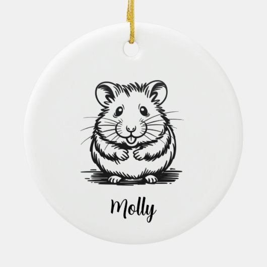 Personalized Hamster Christmas Keramik Ornament (Hinten)