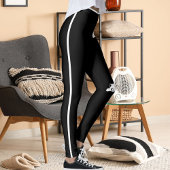 Personalized Hand Cat Pet Black White Stripes Gift Leggings