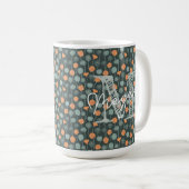 Personalized Hand-Drawn Floral Mug Kaffeetasse (VorderseiteRechts)
