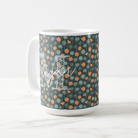 Personalized Hand-Drawn Floral Mug Kaffeetasse (Vorderseite Links)