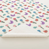 Personalized Hand-Drawn Folk Art Floral Kids Blank Sherpadecke (3/4)