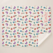 Personalized Hand-Drawn Folk Art Floral Kids Blank Sherpadecke (Vorderseite (Horizontal))