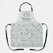 Personalized Hand Drawn Kitchen Cooking Utensils Schürze (Vorderseite)