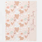 Personalized hand drawn, love, ribbons and hearts  fleecedecke (Vorderseite)