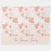 Personalized hand drawn, love, ribbons and hearts  fleecedecke (Vorderseite (Horizontal))