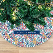 Personalized Hand Dwan Christmas Theme Pattern Fleece Weihnachtsbaumdecke