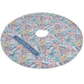 Personalized Hand Dwan Christmas Theme Pattern Fleece Weihnachtsbaumdecke (Schrägansicht)