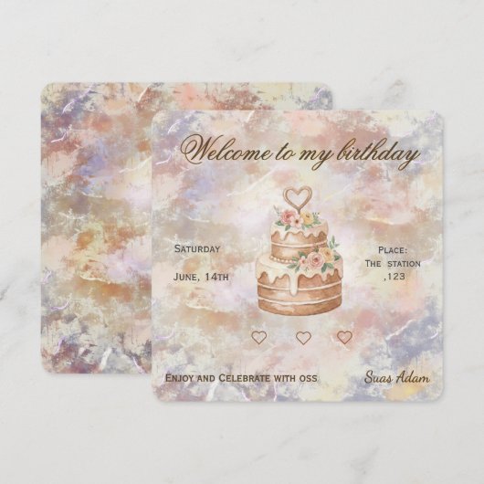 Personalized Handmade- Love custom visit lable Einladung (Vorne/Hinten)