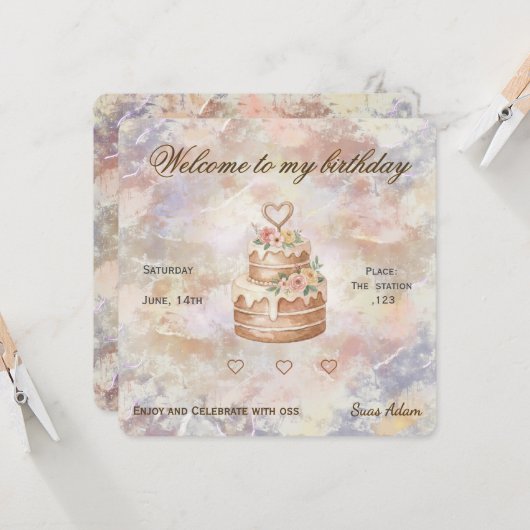 Personalized Handmade- Love custom visit lable Einladung (Vorderseite/Rückseite Beispiel)