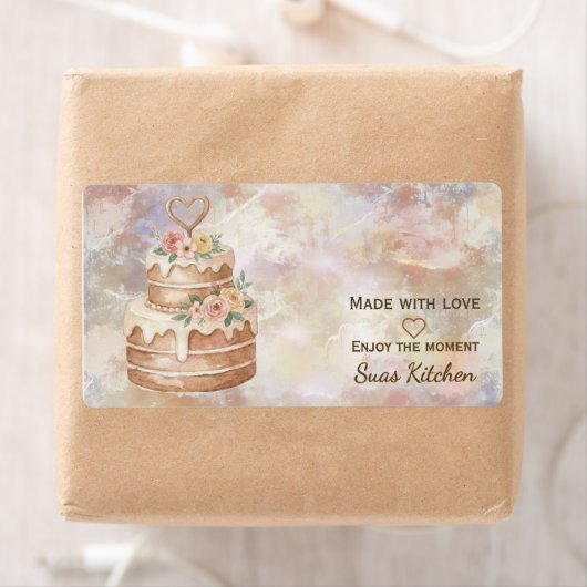 Personalized "Handmade with Love" Pink Beige Cake  (Insitu)