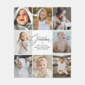 Personalized Handwritten Love You Grandma 8-Photo Fleecedecke (Vorderseite)