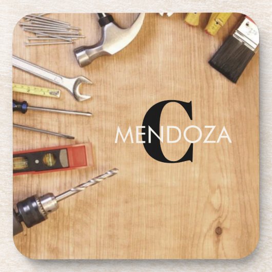 Personalized Handyman Carpenter Custom Name  Getränkeuntersetzer (Vorderseite)