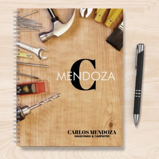 Personalized Handyman Carpenter Custom Name  Notizblock