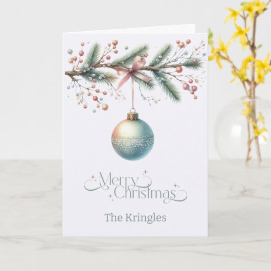 Personalized Hanging Ornament Christmas Card Karte (Gelbe Blume)