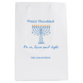 Personalized Hannukah gift bag - Happy Hanukkah Mittlere Geschenktüte (Vorderseite)