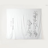 Personalized Happily Ever After Wedding Backdrop Wandteppich (Vorderseite (Horizontal))