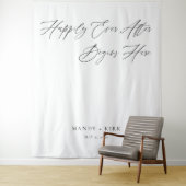 Personalized Happily Ever After Wedding Backdrop Wandteppich (Beispiel)