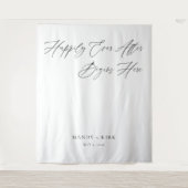 Personalized Happily Ever After Wedding Backdrop Wandteppich (Vorderseite)