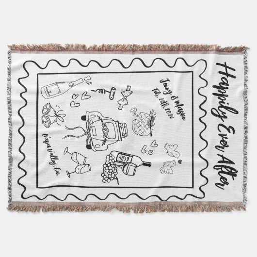Personalized “Happily Ever After” Wedding Blanket  Decke (Vorderseite)