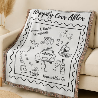 Personalized “Happily Ever After” Wedding Blanket Decke