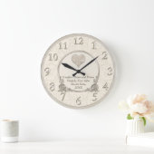 Personalized Happily Ever After Wedding Clocks Große Wanduhr (Zuhause)