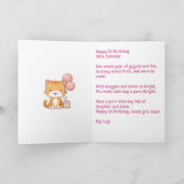 Personalized Happy 1st Birthday Girl, Cute Kitten Karte (Innenseite)