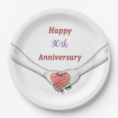 Personalized Happy 30th Anniversary Pappteller (Vorderseite)