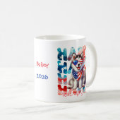 Personalized Happy 4th of July Husky Dog Kaffeetasse (VorderseiteRechts)
