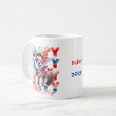 Personalized Happy 4th of July Husky Dog Kaffeetasse (Vorderseite Links)
