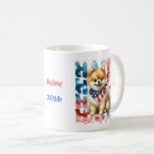 Personalized Happy 4th of July Pomeranian  Kaffeetasse (VorderseiteRechts)