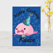Personalized Happy Birthday Blobfish Card Karte (Gelbe Blume)