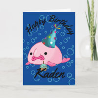 Personalized Happy Birthday Blobfish Card