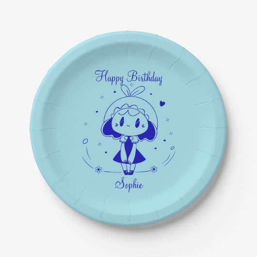 Personalized Happy Birthday Pappteller (Vorderseite)