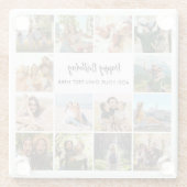 Personalized Happy Birthday Photo Collage Glasuntersetzer (Rückseite)