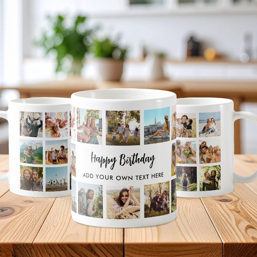 Personalized Happy Birthday Photo Collage Mug Kaffeetasse