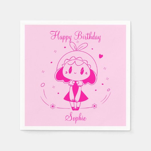 Personalized Happy Birthday Serviette (Vorderseite)