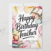 Personalized Happy Birthday Teacher Karte (Vorderseite)